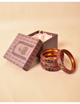 Pair of broad bangles in maroon and pink tones: FG05MR-2-08-2-sm