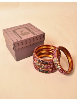 Pair of broad bangles in maroon and pink tones: FG05MR-2-10-1-sm