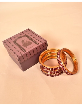 Pair of broad bangles in red and golden tones: HC05GO-HC05GO08-sm