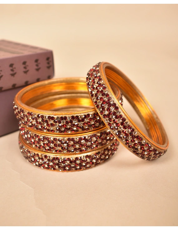 Pair of broad bangles in red and golden tones: HC05GO-2-8-1