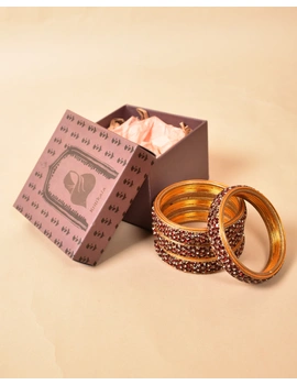 Pair of broad bangles in red and golden tones: HC05GO-2-8-2-sm