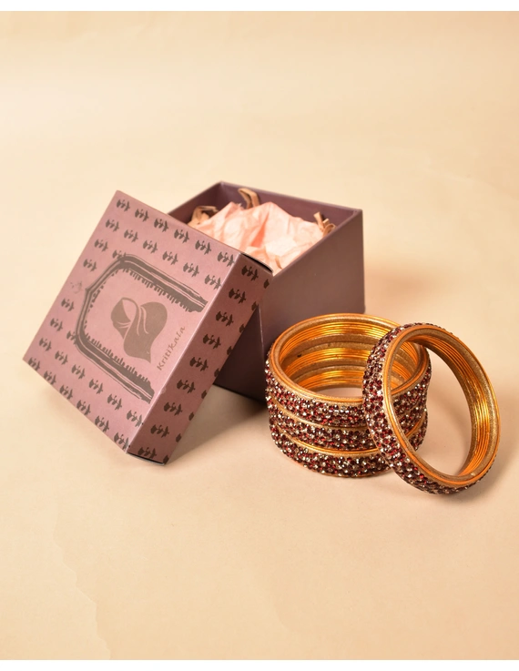 Pair of broad bangles in red and golden tones: HC05GO-2-8-2