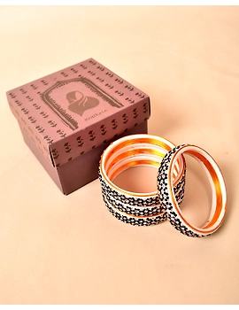 Pair of broad bangles in black and white tones: HC05WH-2-8-2-sm