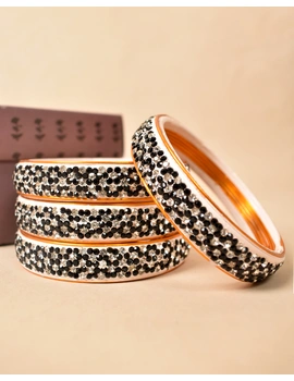 Pair of broad bangles in black and white tones: HC05WH-2-10-1-sm