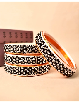 Pair of broad bangles in black and white tones: HC05WH-2-06-1-sm