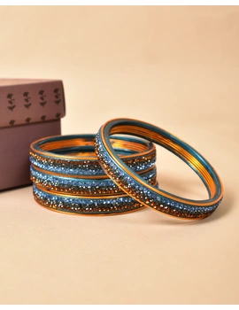 Pair of bangles with blue and golden stones: TL03SG-2-10-1-sm