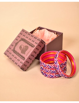 Pair of broad bangles in multicolour tones: CC05PK-2-08-1-sm