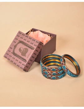Pair of broad bangles in golden and blue tones: FP03SG-2-sm