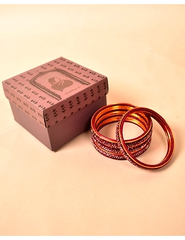 Pair of traditional lac bangles in pink and red tones: TL03MRB-2-8-1-sm
