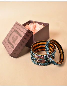 Pair of broad bangles in blue and black tones: FG05BK-08-1-sm