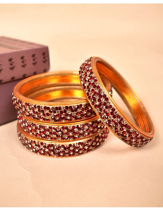 Pair of broad bangles in red and golden tones: HC05GO-HC05GO06