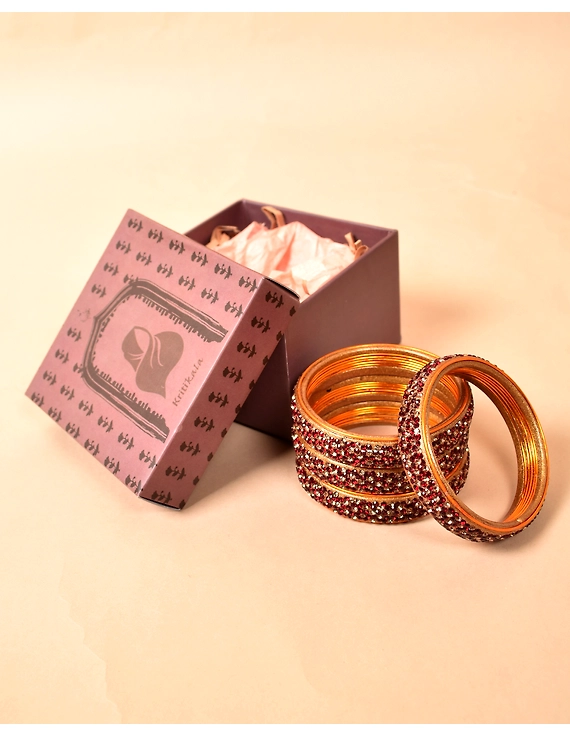 Pair of broad bangles in red and golden tones: HC05GO-2-06-2