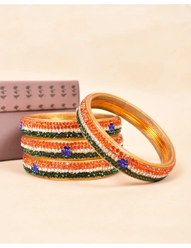 Pair Of Traditional Independence Day Special Bangles Set For Women Girl : PL05GOA10-PL05GOA08-sm