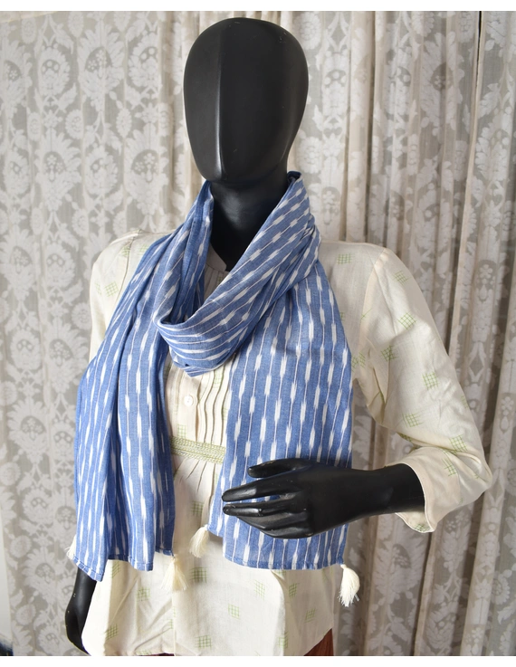 Blue Ikat Stole or Ikkat Scarf For Women - WAS02C-2