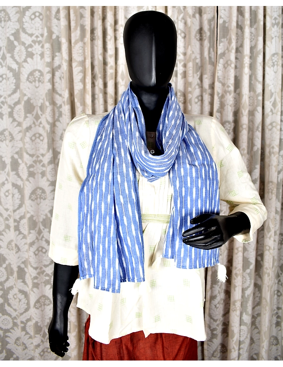 Blue Ikat Stole or Ikkat Scarf For Women - WAS02C-1