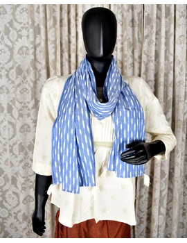 Blue Ikat Stole or Ikkat Scarf For Women - WAS03B-1-sm