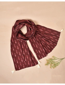 Maroon Ikat Stole or Ikkat Scarf For Women - WAS02D-3-sm
