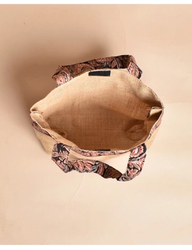 Soft jute tambulam or gift bag with assorted Kalamakri print (pack of 10) : MSJ03E-2-sm