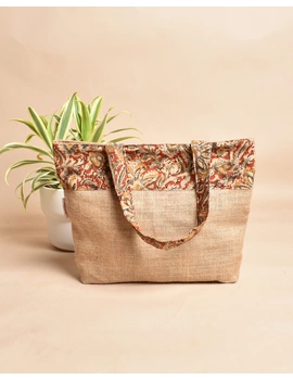 Soft jute tambulam or gift bag with assorted Kalamakri print (pack of 10) : MSJ03E-3-sm