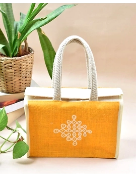 White jute lunch bag with flap in assorted colours (pack of 10) - MSL02E-3-sm