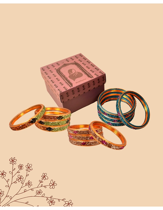 Narrow lac bangle pairs (assorted)(pack of 10): LB03AE-LB03AE