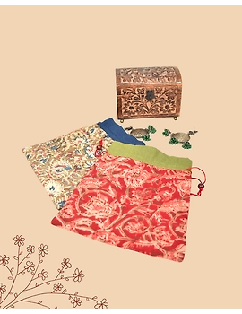 Quilted kalamkari potli bag (assorted prints) (pack of 10) - PPP01E-PPP01E-sm