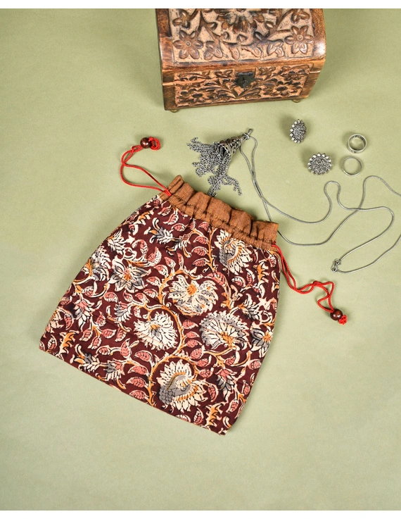 Quilted kalamkari potli bag (assorted prints) (pack of 10) - PPP01E-1