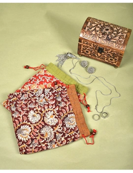 Quilted kalamkari potli bag (assorted prints) (pack of 10) - PPP01E-2-sm