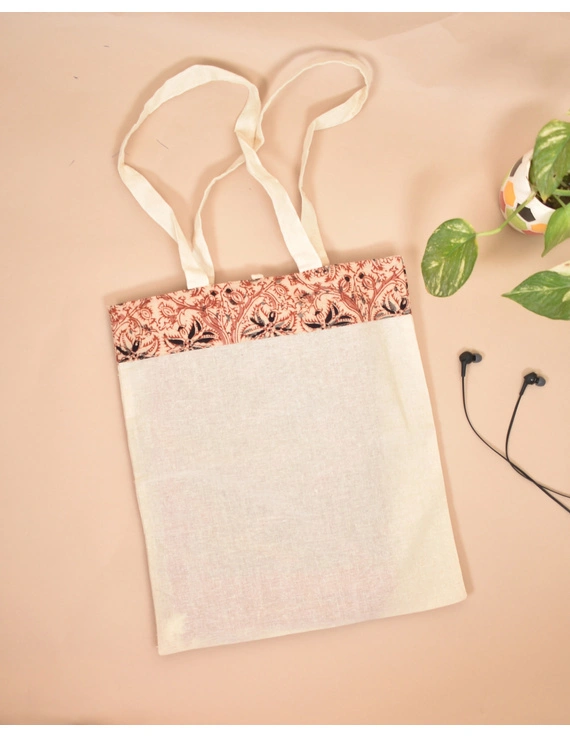 Kalamkari and kora Cotton Shopping bags - Pack of 10 - KKB01E-1