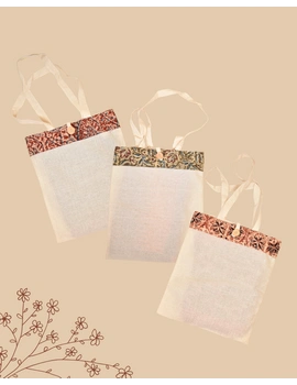 Kalamkari and kora Cotton Shopping bags - Pack of 10 - KKB01E-KKB01E-sm