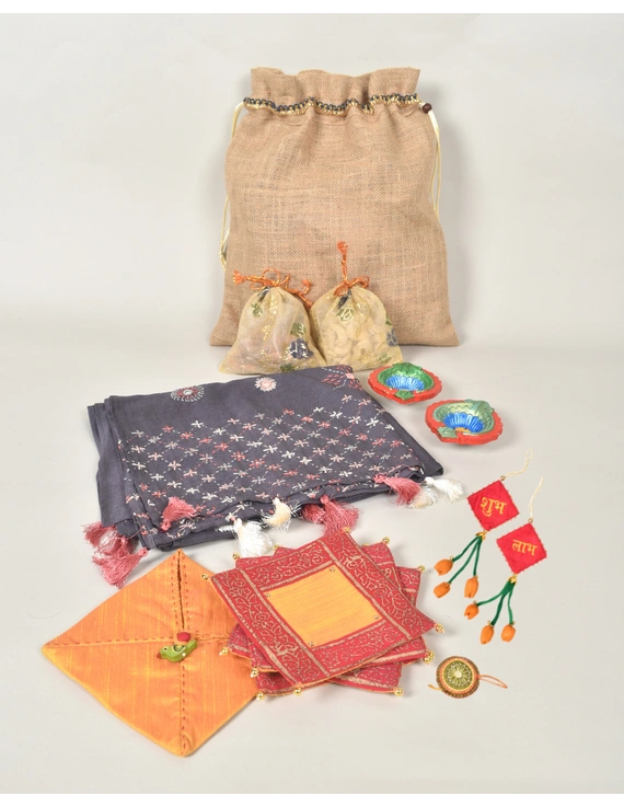 Diwali Gifts - Rainbow Hamper In Jute Bag Packing : DHRB-DHRB