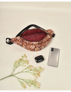 Fanny Bag Or Waist Bag In Red Kalamkari: VKF01DD-1-sm