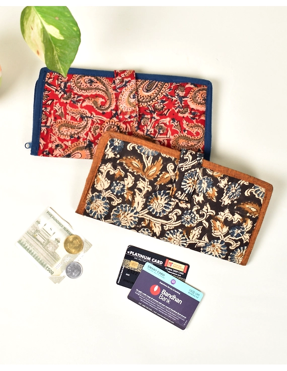 Ladies wallets in kalamkari and jute : WLL06B-1