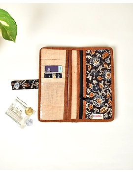 Ladies wallets in kalamkari and jute : WLL06B-3-sm