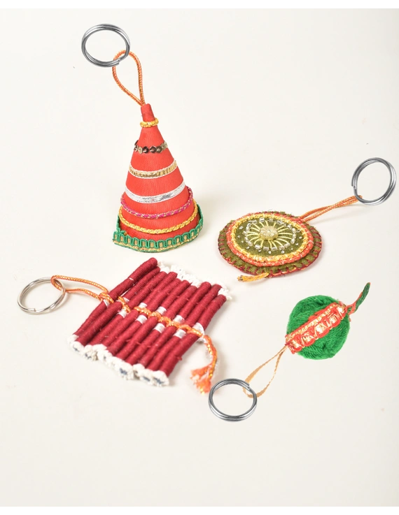 Delightful Handmade Key Chain In Shape Of a Diwali Cracker : HWD07D-1