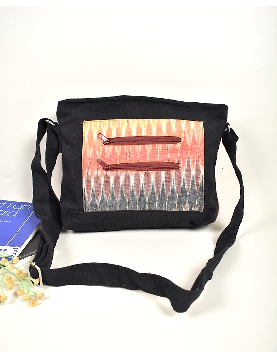 Multi Pocket Canvas Purse With Ikat Fabric : SBC02A-2