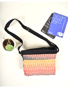 Multi Pocket Canvas Purse With Ikat Fabric : SBC02A-1-sm