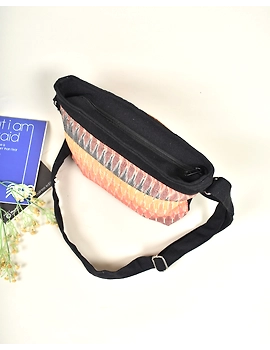 Multi Pocket Canvas Purse With Ikat Fabric : SBC02A-4-sm