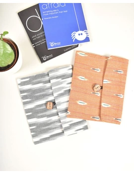 &quot;Samarth&quot; Ikat Diary Sleeve with Button / Journals : STJ13B-STJ13B-sm
