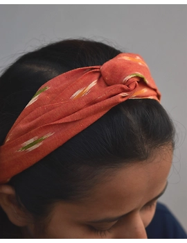 Orange Beautiful handstitched Ikat loop Headband - WAK04A-1-sm