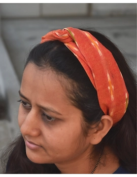 Orange Beautiful handstitched Ikat loop Headband - WAK04A-WAK04A-sm