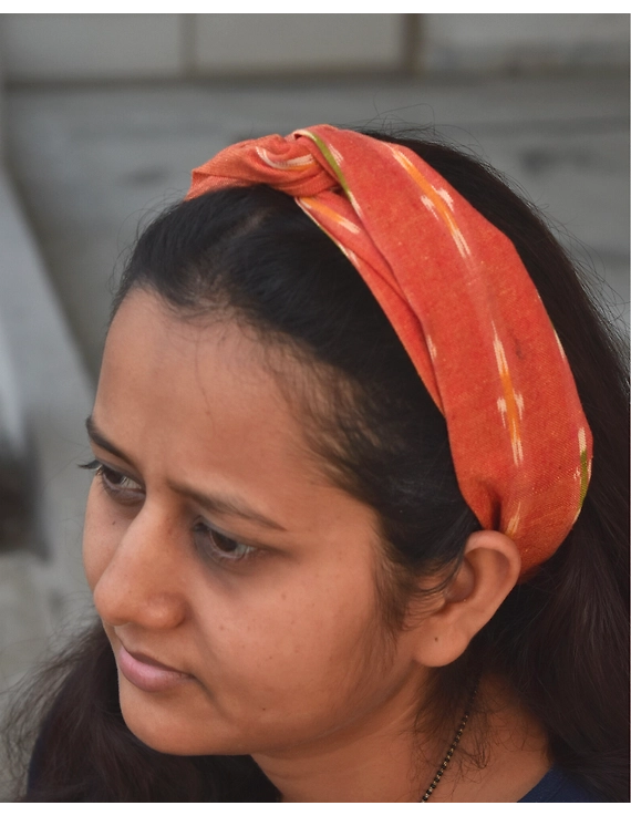 Orange Beautiful handstitched Ikat loop Headband - WAK04A-WAK04A