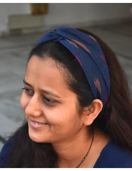 Blue Beautiful handstitched Ikat loop Headband - WAK04B-WAK04B-sm