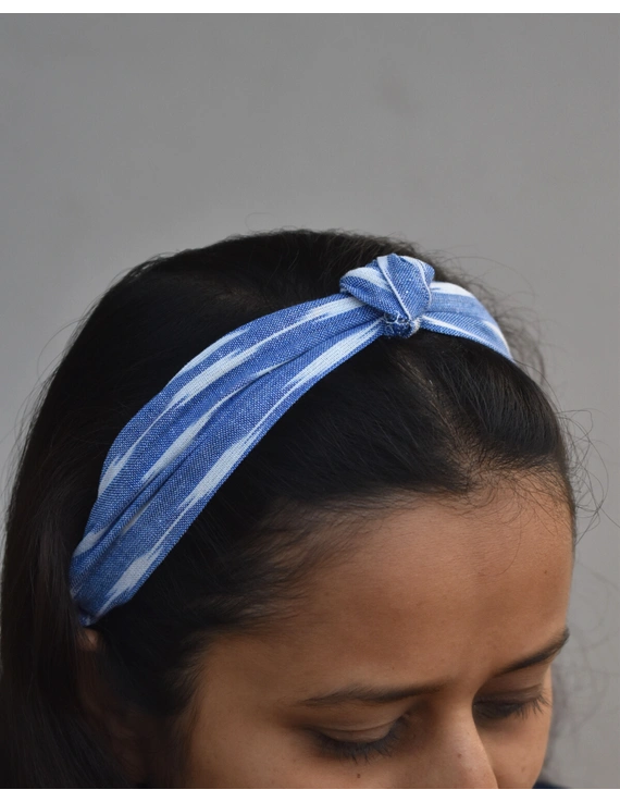 Blue Beautiful handstitched Ikat Knot headband - WAK05A-WAK05A