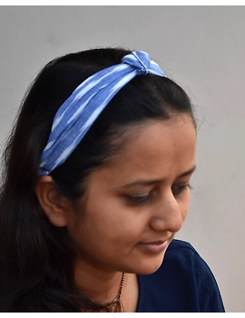 Blue Beautiful handstitched Ikat Knot headband - WAK05A-2-sm