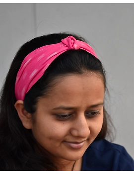 Pink Beautiful handstitched Ikat Knot headband - WAK05B-2-sm