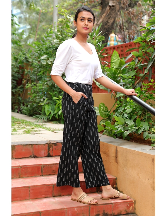 Black Ikkat Straight Palazzo : SPZ02B-S-2