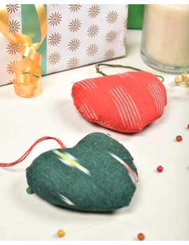 Christmas decorations - fabric hearts - set of two HWD06B-HWD06B-sm