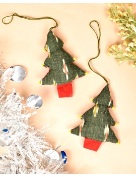 Christmas decorations - fabric Christmas tree- set of two - HWD06C-1-sm