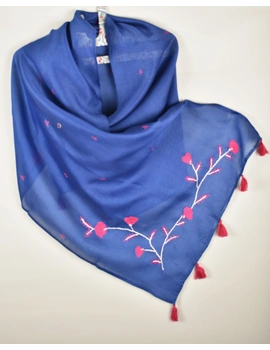 Floral Hand Embroidery Stoles/ Scarf's For Women - WAS04B-WAS04B-sm